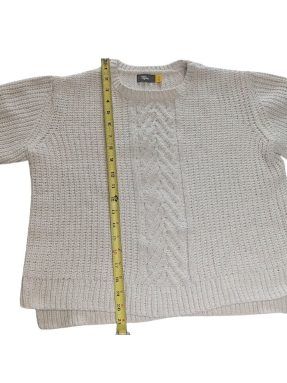 Rumi & Ryder Oversized Cable Knit Sweater Cream Youth L(12–14) / Fits Women S - Picture 5 of 10